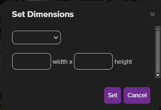 Set Dimensions